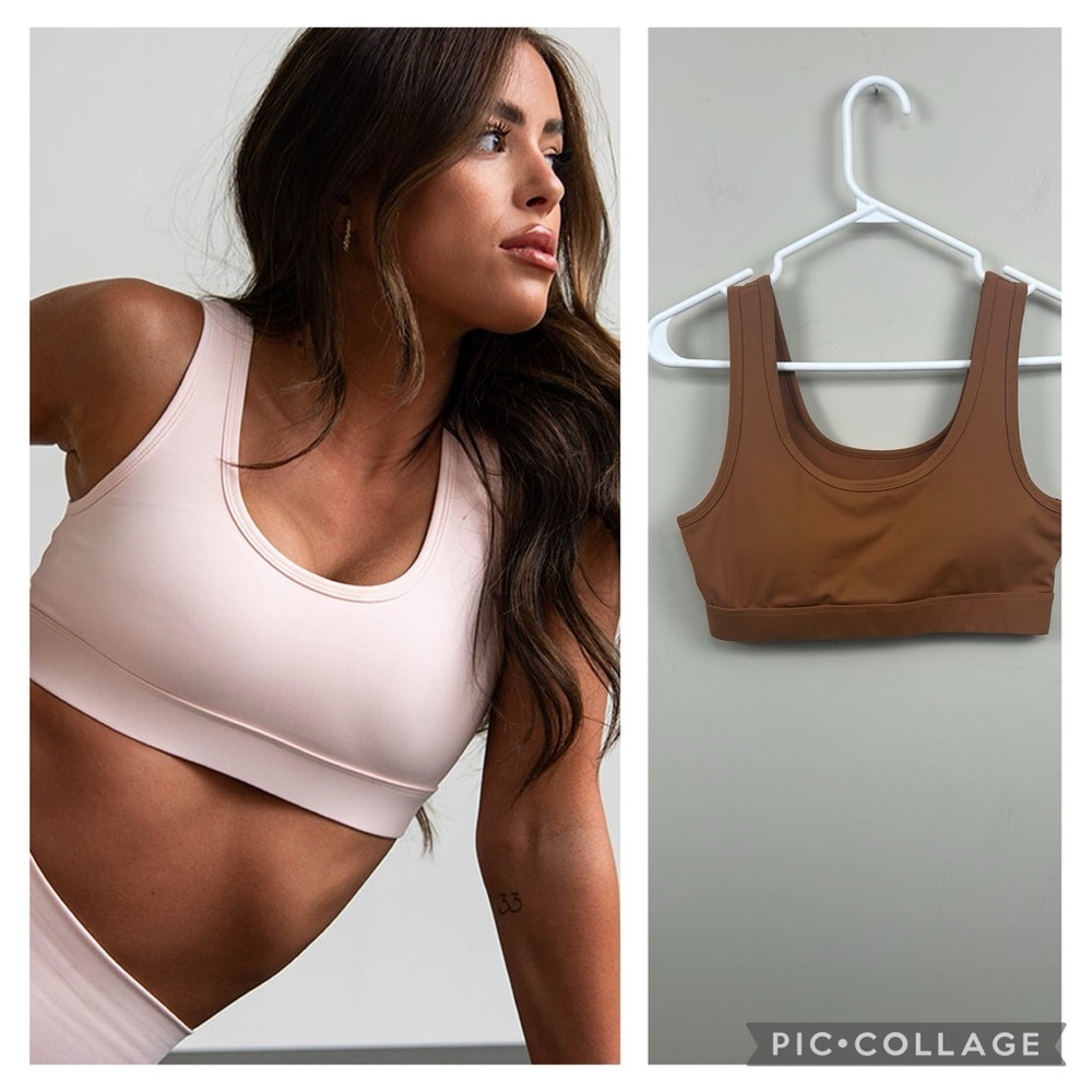 AZURFIT sports bra crop top large Women's Brown Sports Bra like new